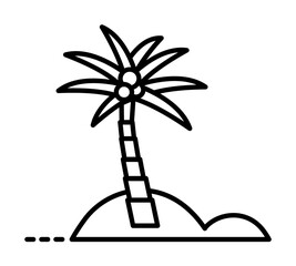 Poster - palm tree dusk style icon illustration on transparent background