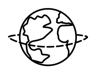 Poster - around the Earth dusk style icon illustration on transparent background