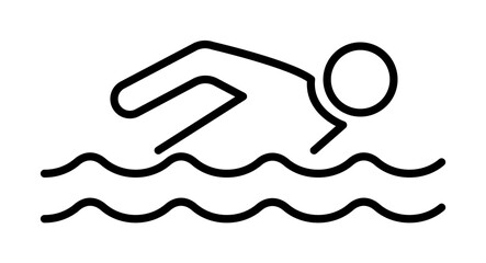 Poster - swimmer outline icon illustration on transparent background
