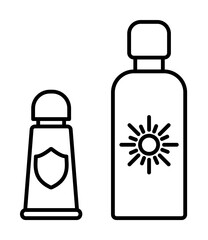 Poster - suntan cream dusk style icon illustration on transparent background