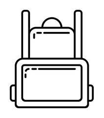 Poster - tourist backpack dusk style icon illustration on transparent background