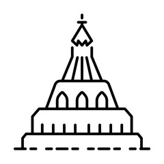 Poster - church dusk style icon illustration on transparent background