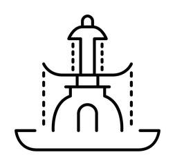 Poster - fountain dusk style icon illustration on transparent background