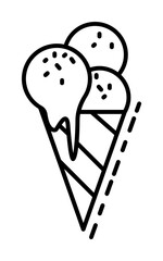Poster - ice cream dusk style icon illustration on transparent background