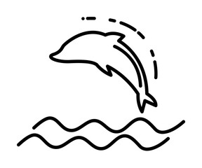 Poster - dolphin dusk style icon illustration on transparent background