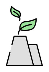 Poster - Plant power factory icon illustration on transparent background