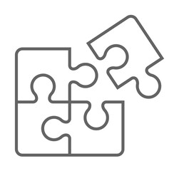 Poster - Puzzle, teamwork icon illustration on transparent background