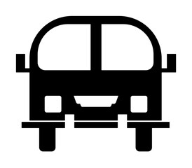 Poster - front view bus, car icon illustration on transparent background