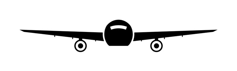 Sticker - front view transport, plane icon illustration on transparent background