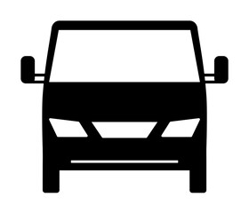Poster - front view machine, car icon illustration on transparent background