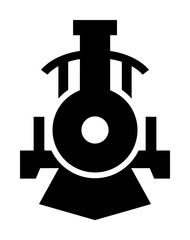 Poster - front view transport, locomotive icon illustration on transparent background