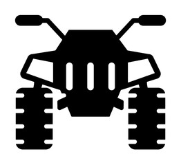 Poster - front view transport, quad bike icon illustration on transparent background