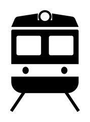 Poster - front view train, transport icon illustration on transparent background