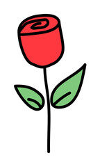 Poster - Valentine's Day, rose icon illustration on transparent background