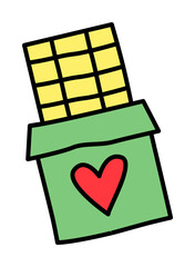 Poster - Valentine's Day, chocolate icon illustration on transparent background