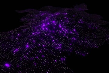 Wall Mural - purple and black background with lots of dots, 3d render