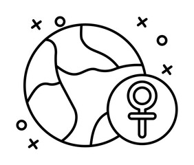 Poster - Gender sign in earth icon illustration on transparent background