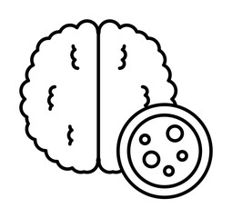 Poster - Brain cancer icon illustration on transparent background