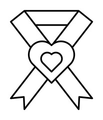 Poster - Ribbon cancer heart icon illustration on transparent background