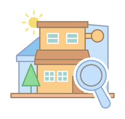 Poster - Real estate search icon illustration on transparent background