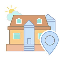 Poster - House location icon illustration on transparent background