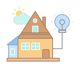 Poster - Cost for electricity in house icon illustration on transparent background