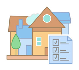 Poster - Check list houses icon illustration on transparent background