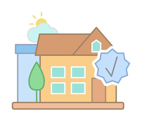 Poster - Checked for quality homes icon illustration on transparent background