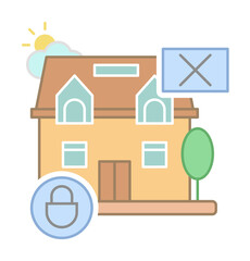 Poster - House under a mortgage agreement icon illustration on transparent background