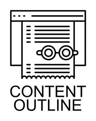 Poster - content outline icon illustration on transparent background