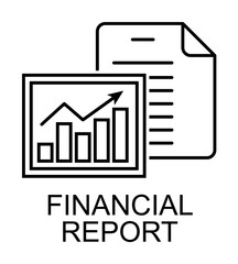 Poster - financial report outline icon illustration on transparent background