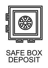 Poster - safe box deposit outline icon illustration on transparent background