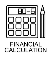 Poster - financial calculation outline icon illustration on transparent background