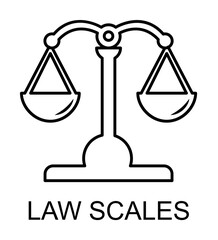 Poster - law scales outline icon illustration on transparent background