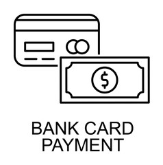 Leinwandbilder - bank card payment outline icon illustration on transparent background