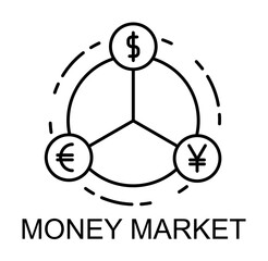 Leinwandbilder - money market outline icon illustration on transparent background