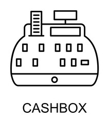 Canvas Print - cash box outline icon illustration on transparent background