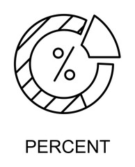 Poster - percent pie outline icon illustration on transparent background