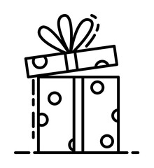 Poster - gift box dusk style icon illustration on transparent background