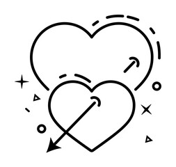 Poster - hearts of love dusk style icon illustration on transparent background