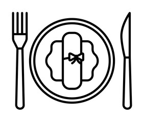 Poster - cutlery dusk style icon illustration on transparent background