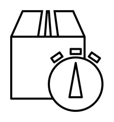 Leinwandbilder - delivery of the parcel during outline icon illustration on transparent background