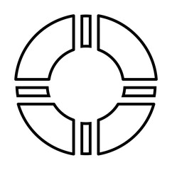 Poster - Lifebuoy outline icon illustration on transparent background