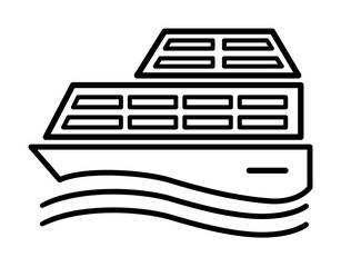 Poster - cruise ship outline icon illustration on transparent background
