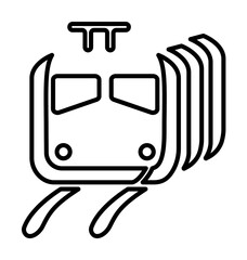 Poster - a train outline icon illustration on transparent background