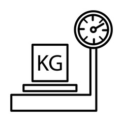 Poster - cargo scales outline icon illustration on transparent background
