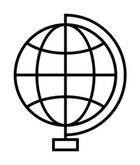 Poster - globe outline icon illustration on transparent background