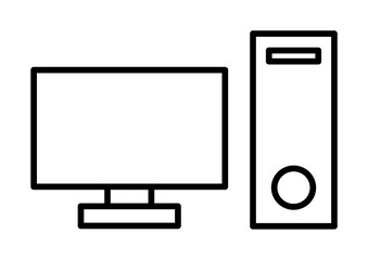 Wall Mural - a computer outline icon illustration on transparent background