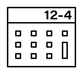 Poster - calculator outline icon illustration on transparent background