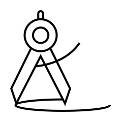 Poster - compass outline icon illustration on transparent background